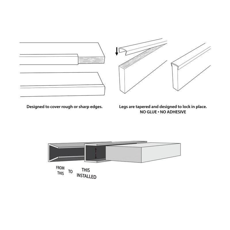 Outwater Plastics Black 1-1/4'' Styrene Plastic U-Channel/C-Channel 36 Inch Lengths (Pack of 4) - Image 4